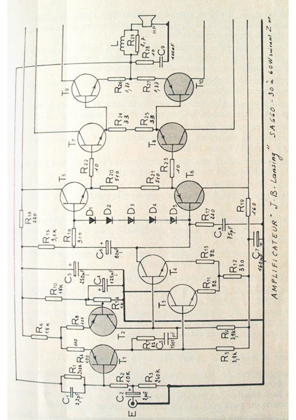 JBL SA 660 Schematic