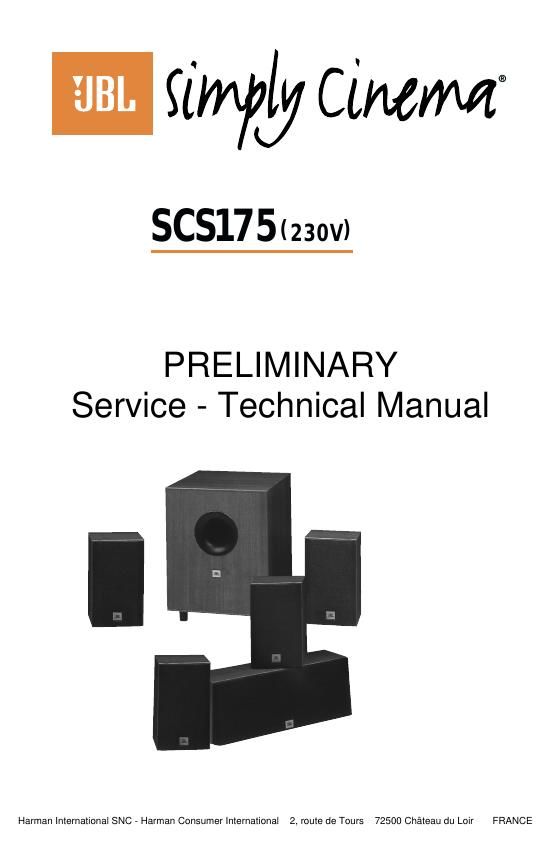 jbl scs 175 service manual
