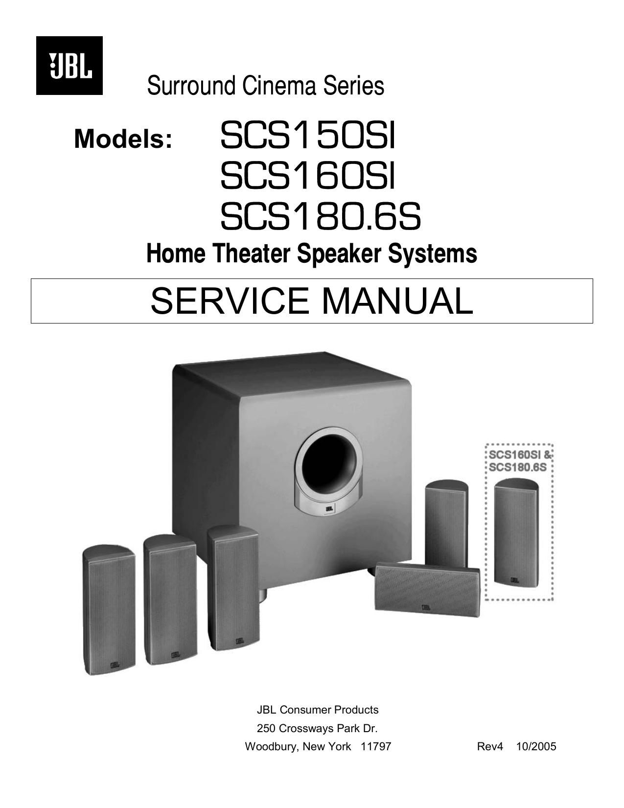 JBL SCS1 50SI SCS1 60SI SCS1 80 6S Owners Manual