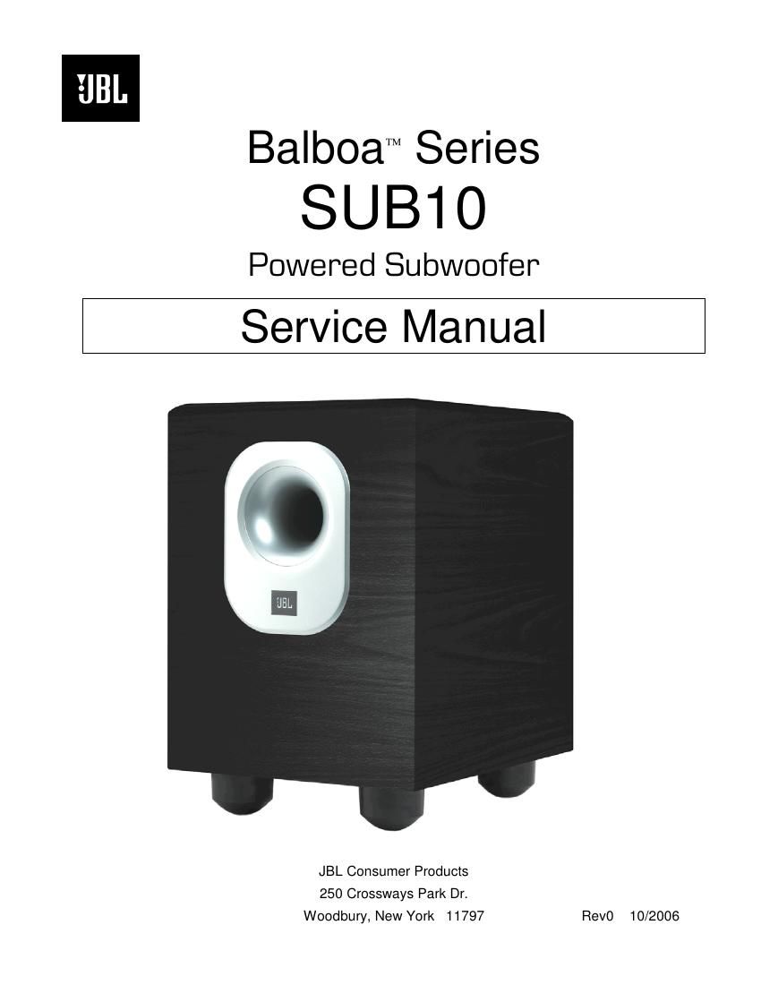 jbl sub 10 service manual