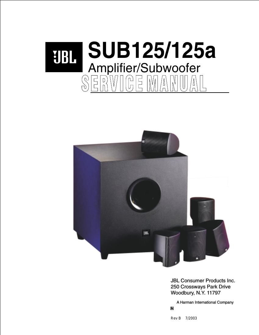 jbl sub 125 a service manual