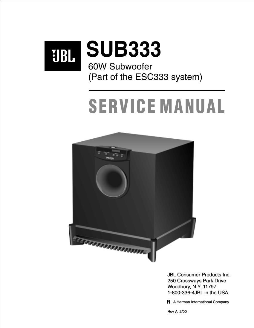 jbl sub 333 service manual