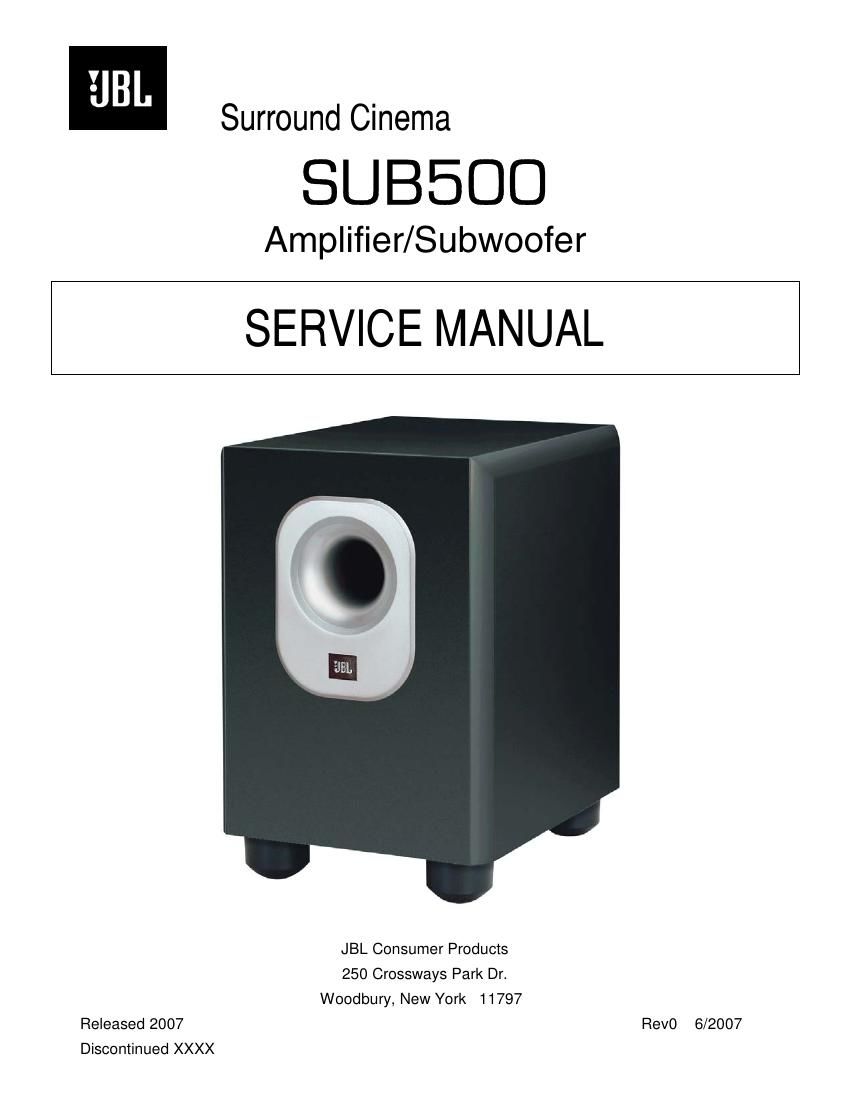 jbl sub 500 service manual
