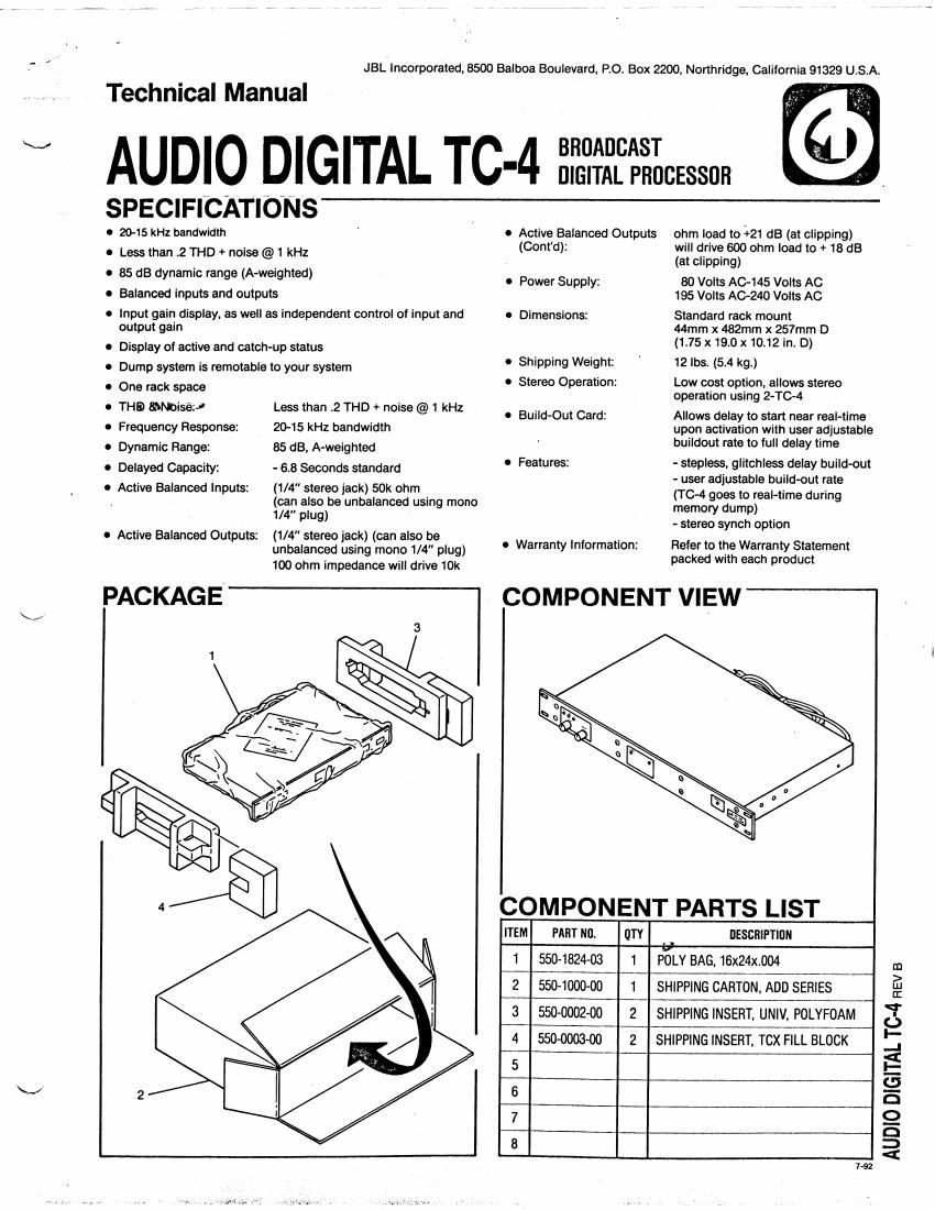 jbl tc 4 service manual