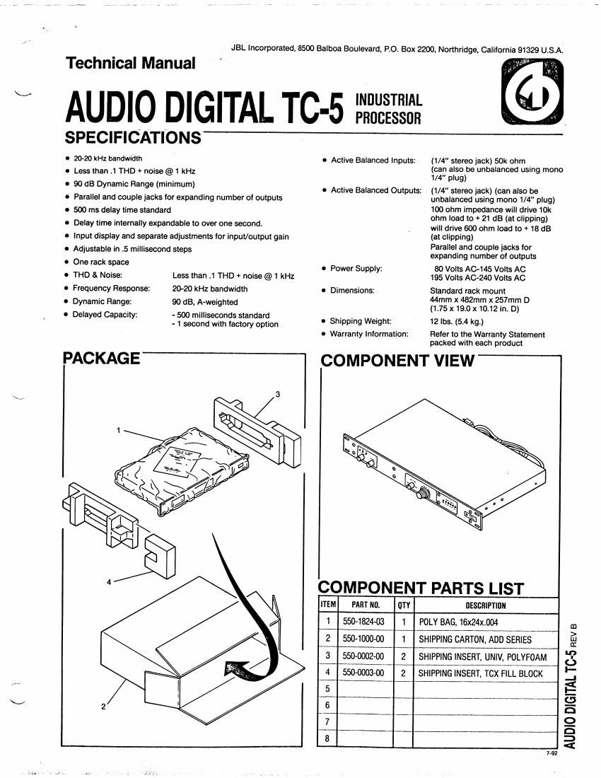 jbl tc 5 service manual