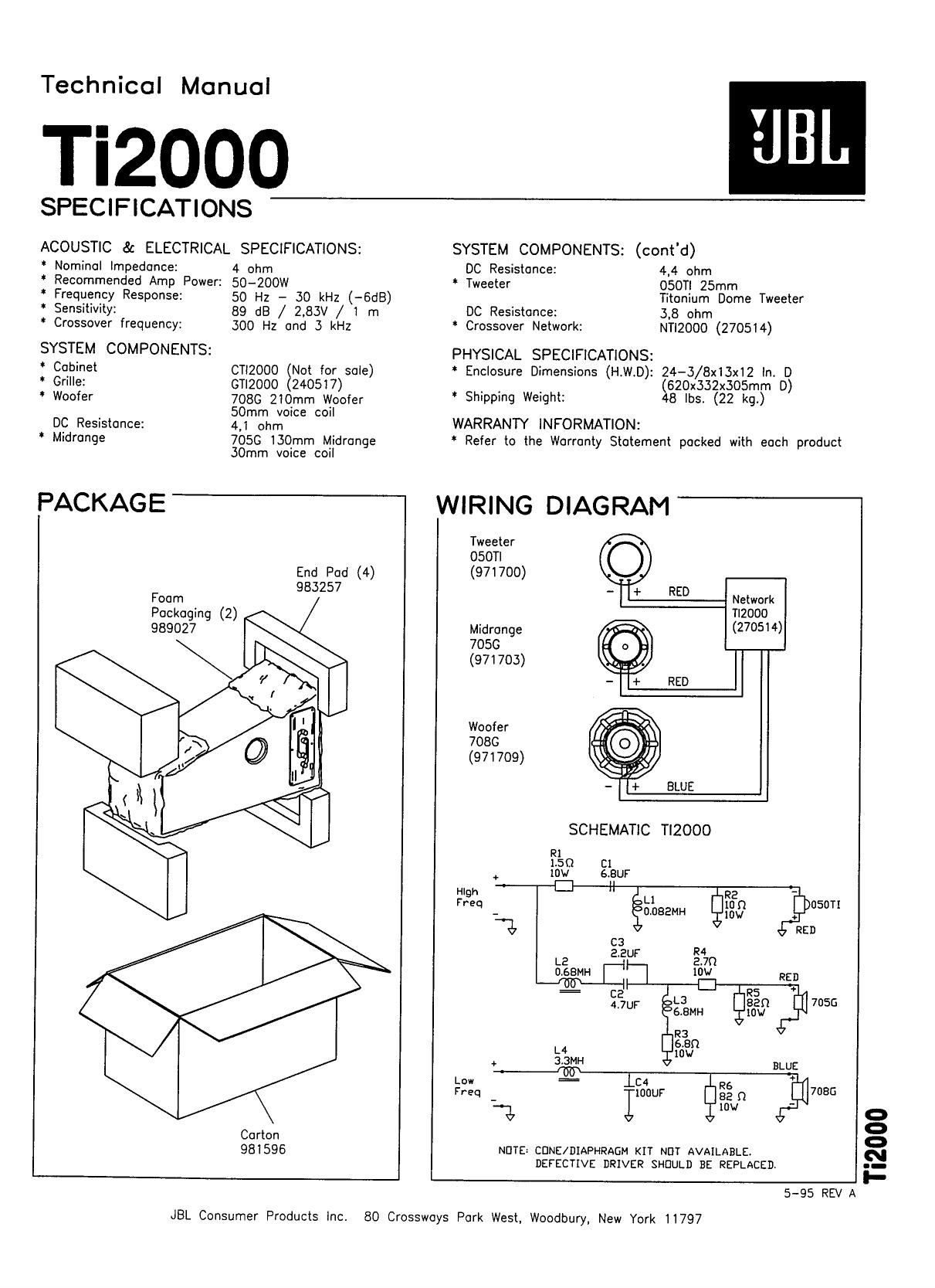 JBL TI 2000 Service Manual