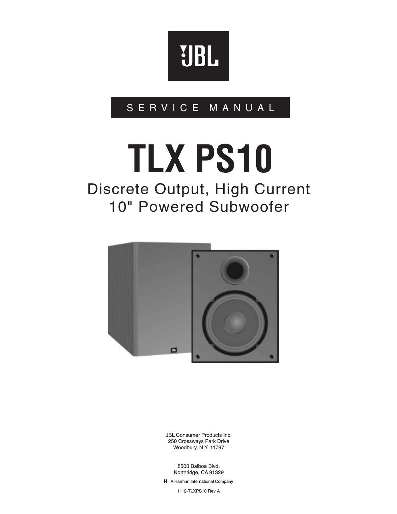 JBL TLX PS 10 service manual