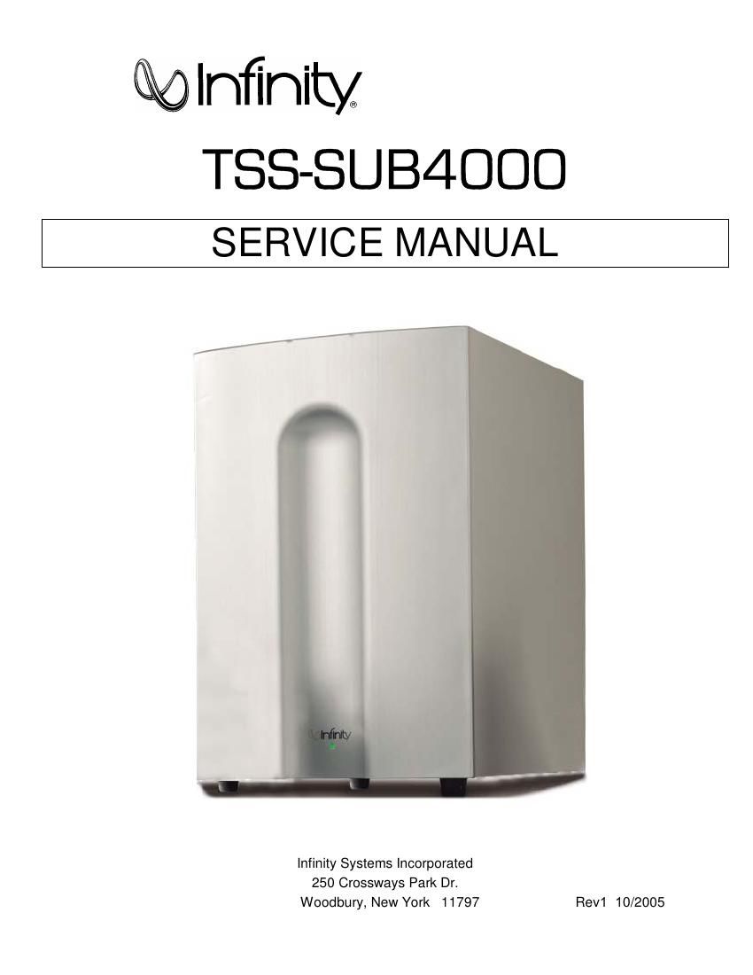 jbl tsssub 4000 service manual