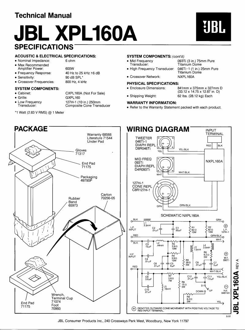 jbl xpl 160 a service manual