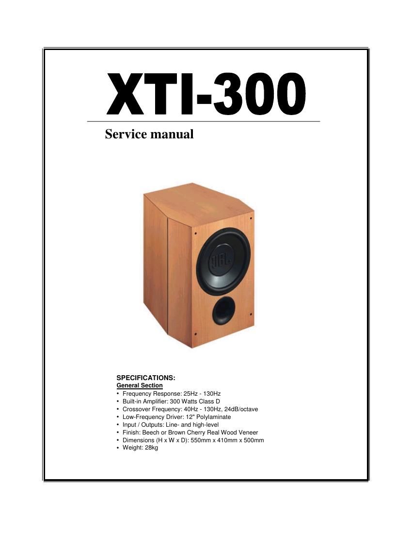 jbl xti 300 service manual