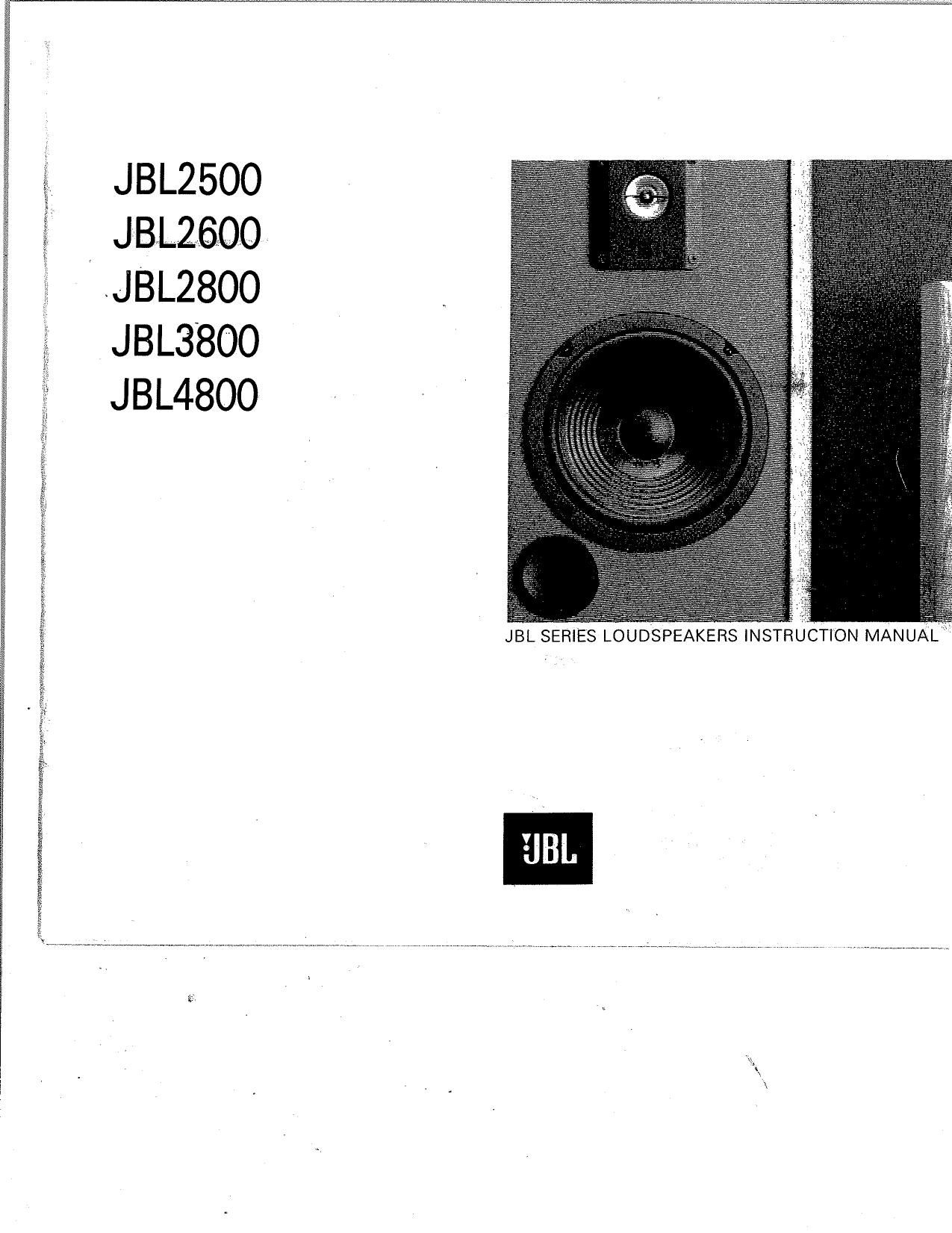 Jbl 3800 Owners Manual