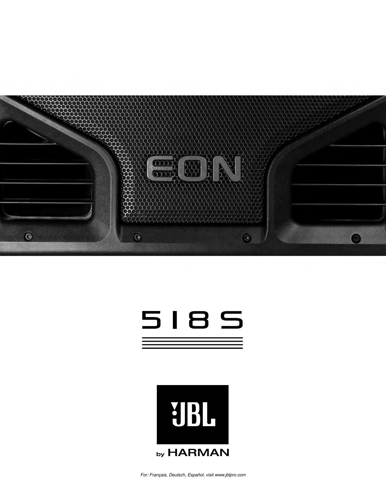 Jbl EON 518S Owners Manual