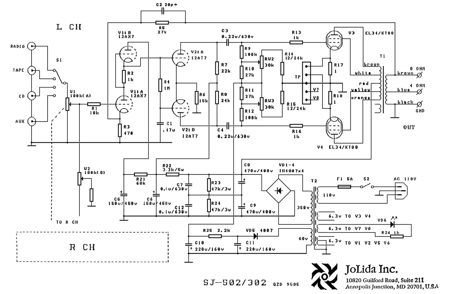 jolida sj 502a sj 302a schematic