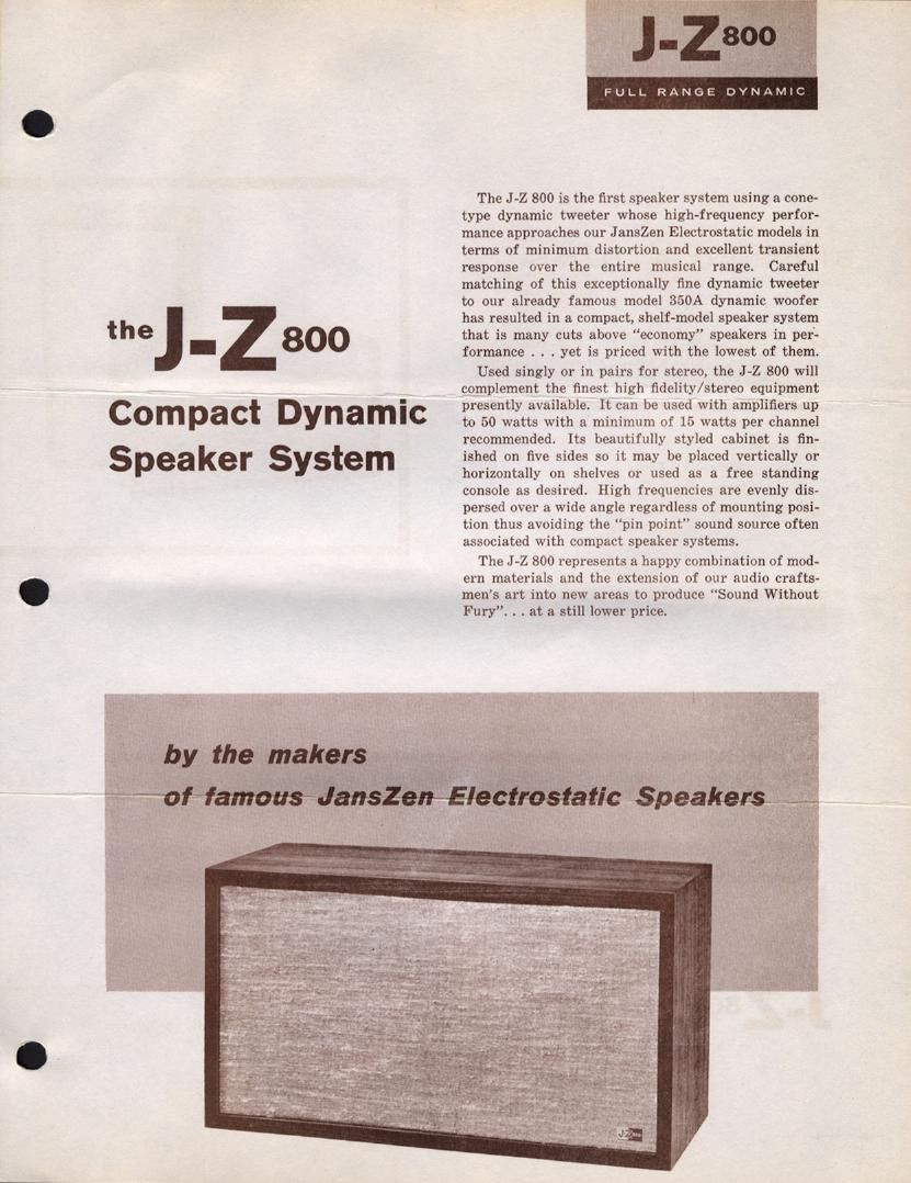 janszen z 800 brochure