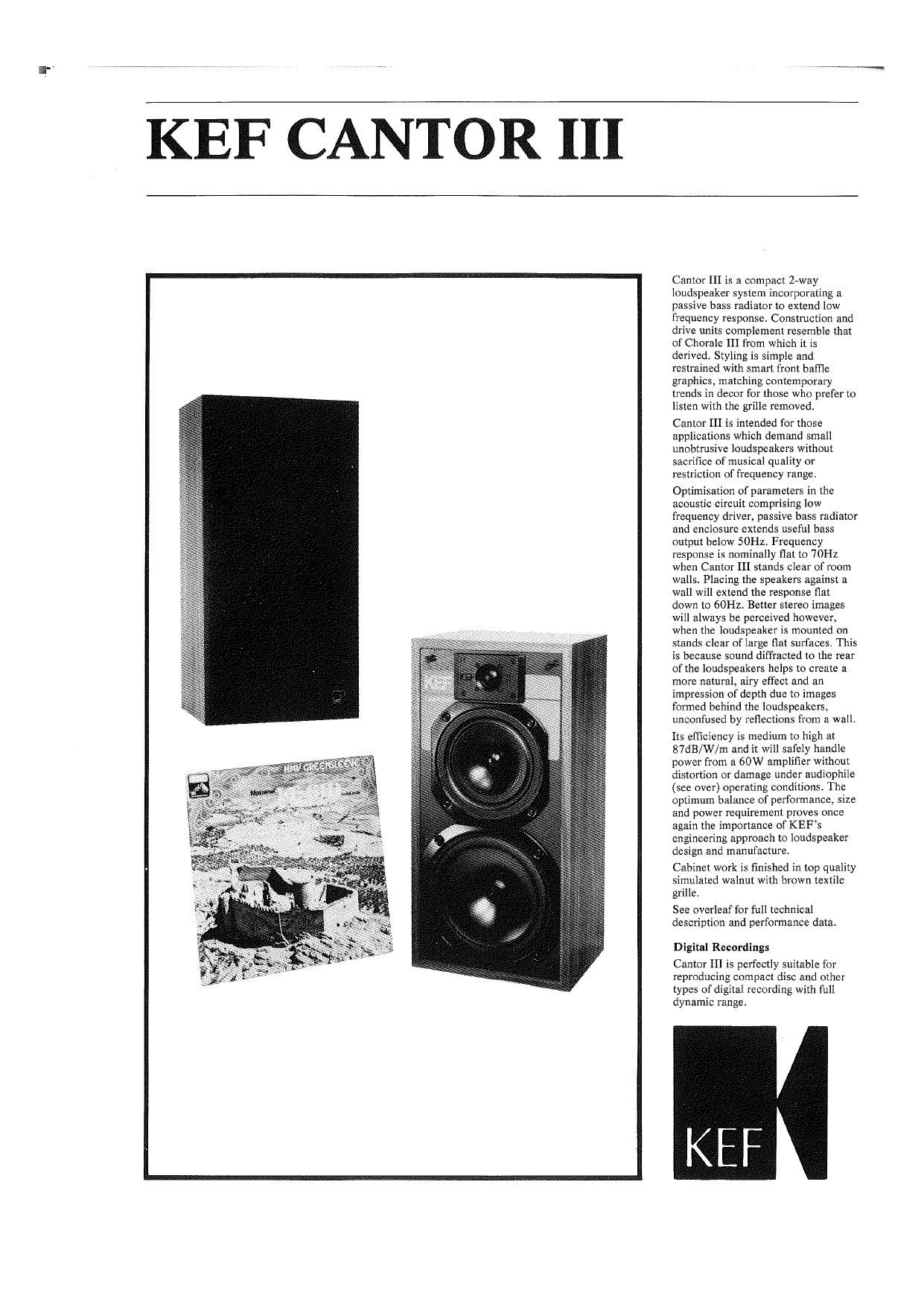 Kef Cantor III Brochure 2