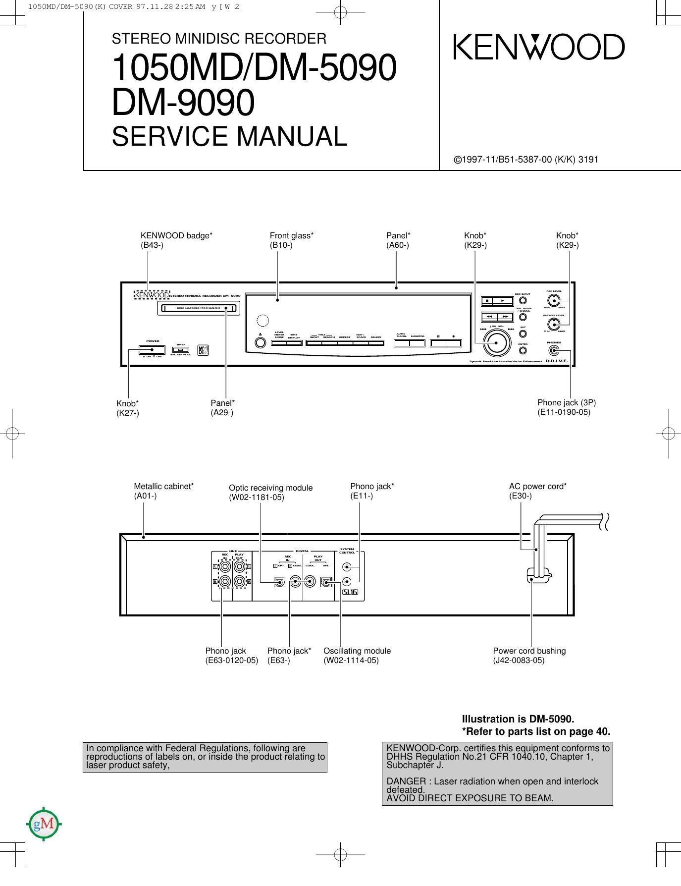 Kenwood 1050 DM Service Manual