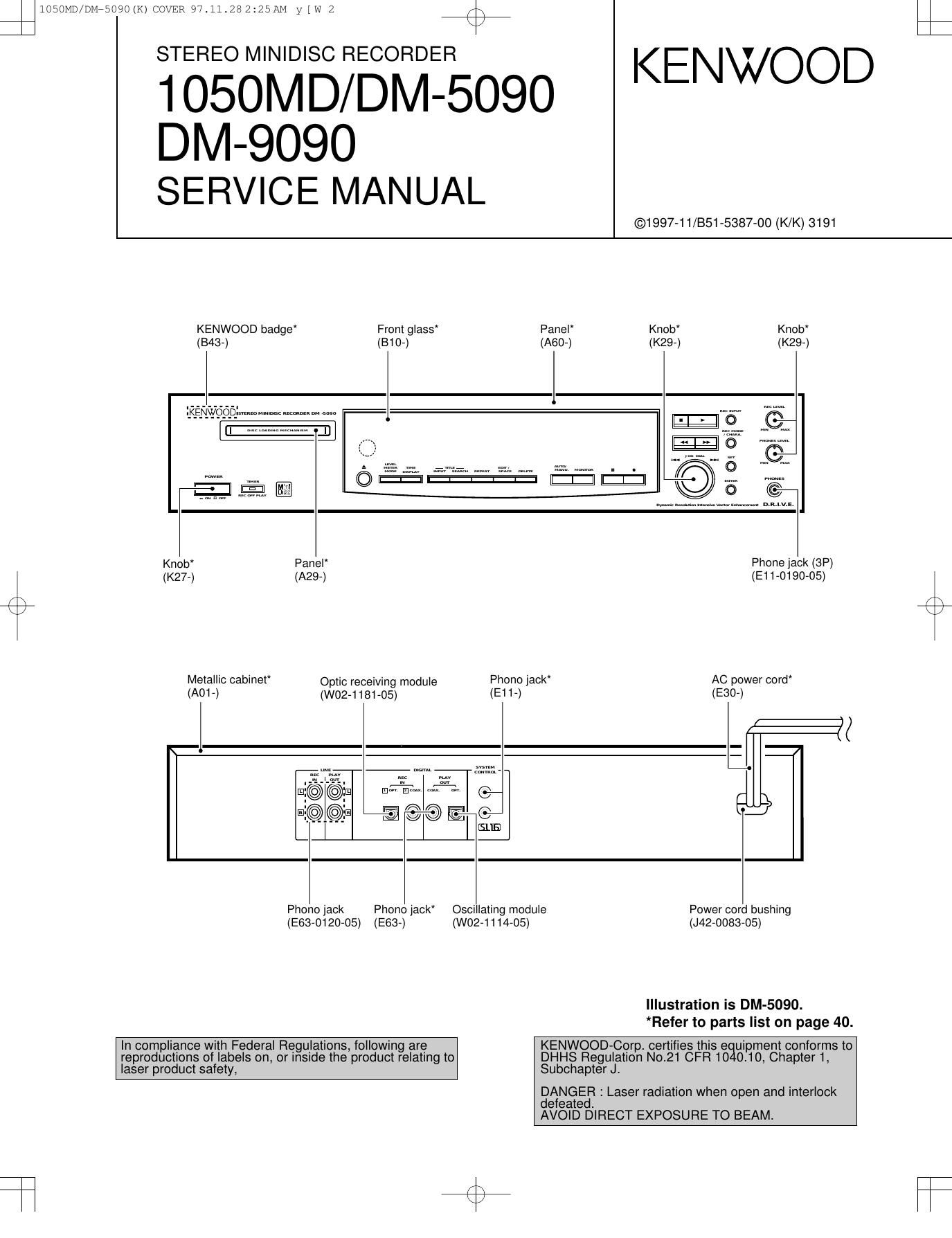 Kenwood 1050 MD Service Manual
