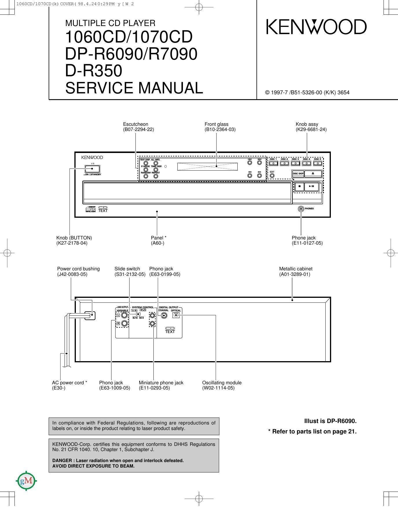 Kenwood 1060 CD Service Manual