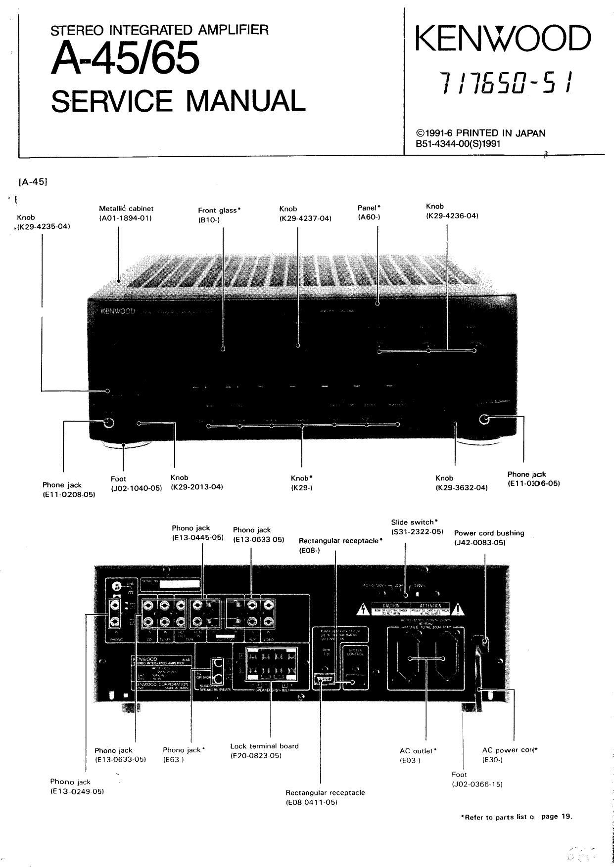 Kenwood A 45 Service Manual