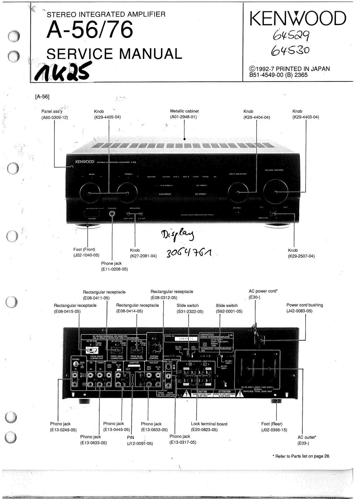 Kenwood A 56 Service Manual