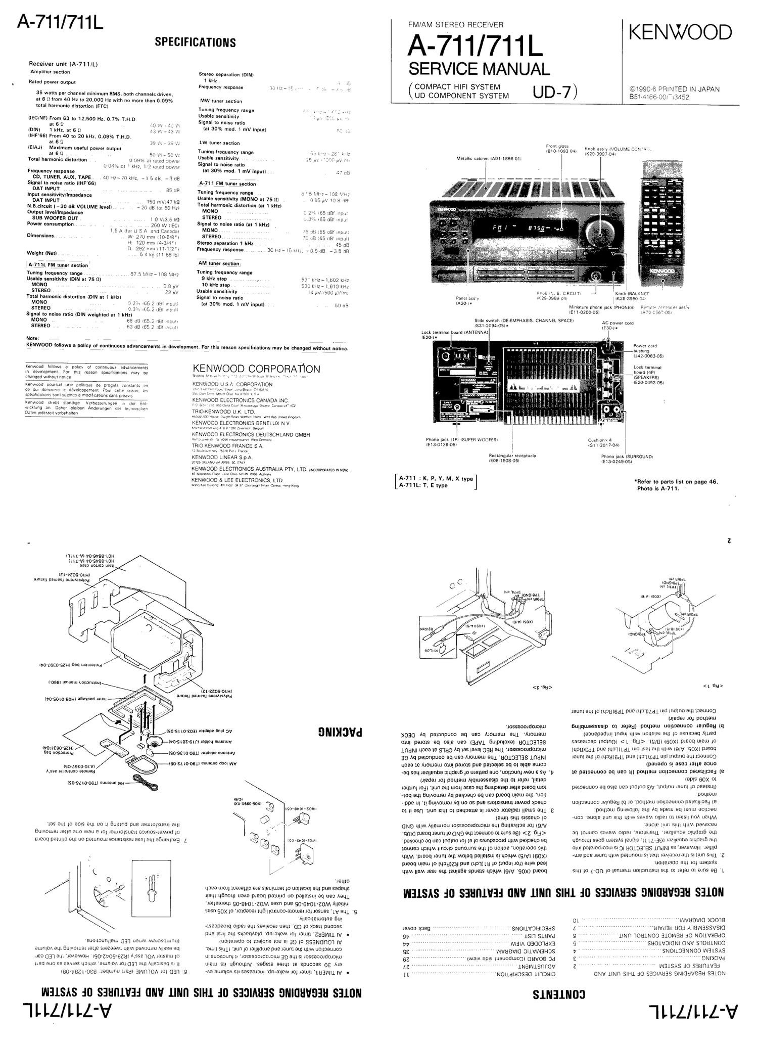 Kenwood A 711 L Service Manual