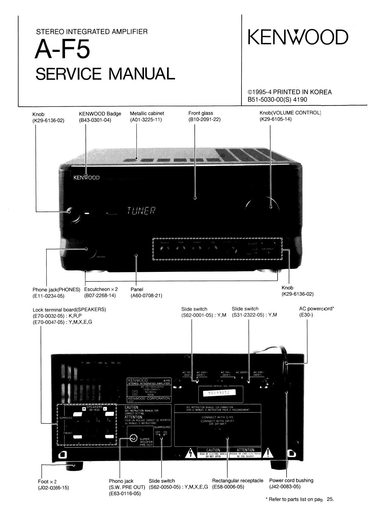 Kenwood AF 5 Service Manual