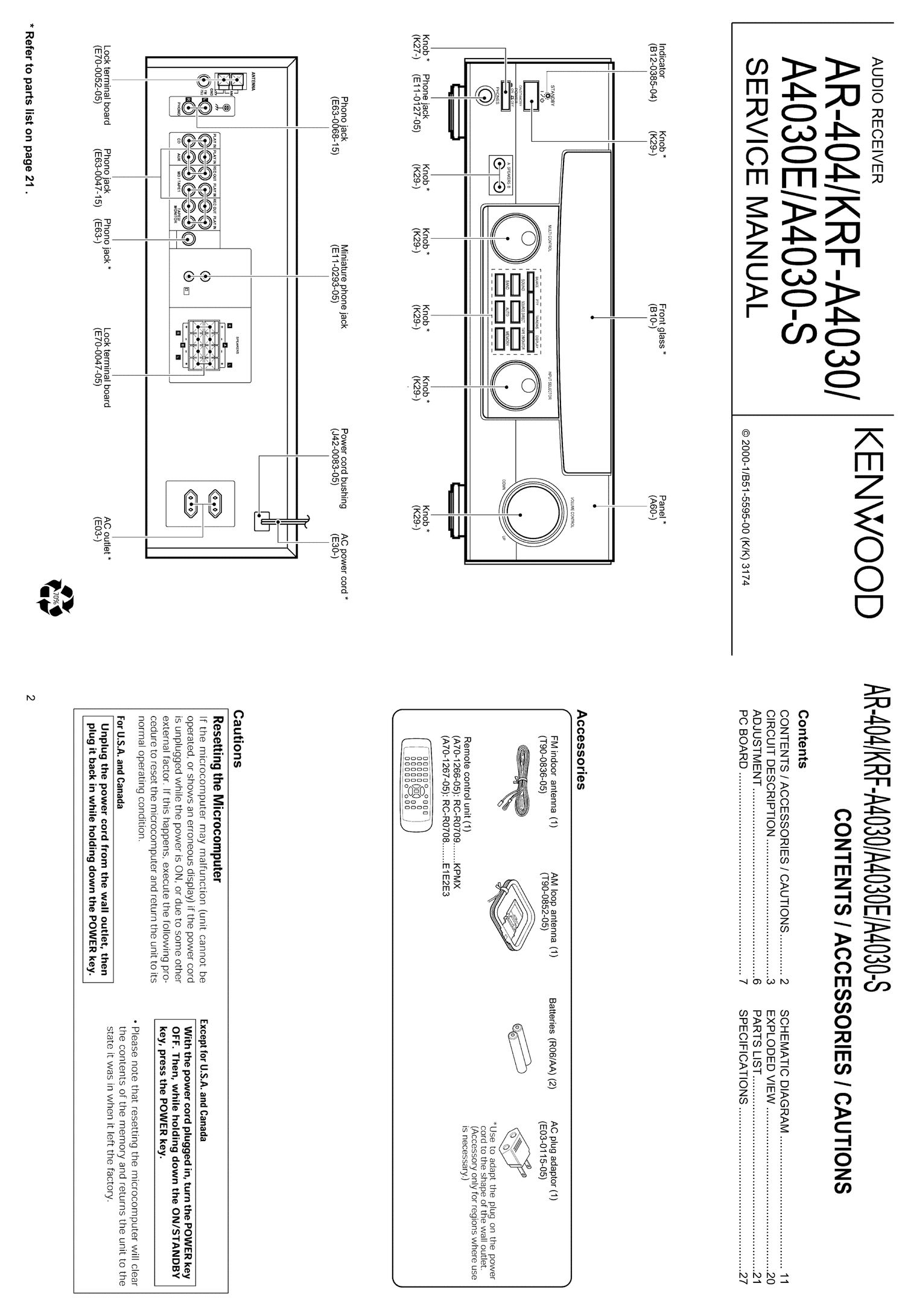 Kenwood AR 404 Service Manual