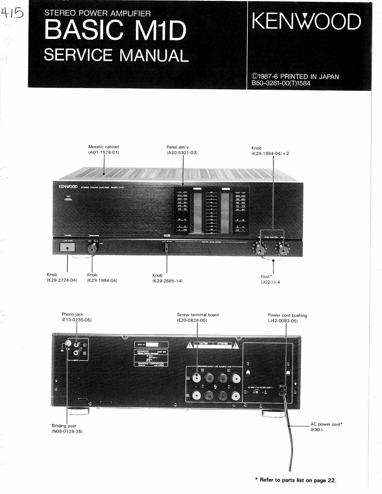 Kenwood Basic M1 D Service Manual
