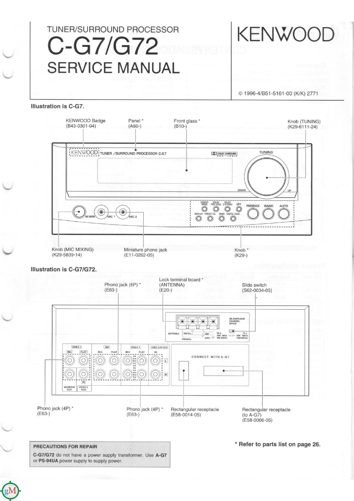 Kenwood C 72 Service Manual