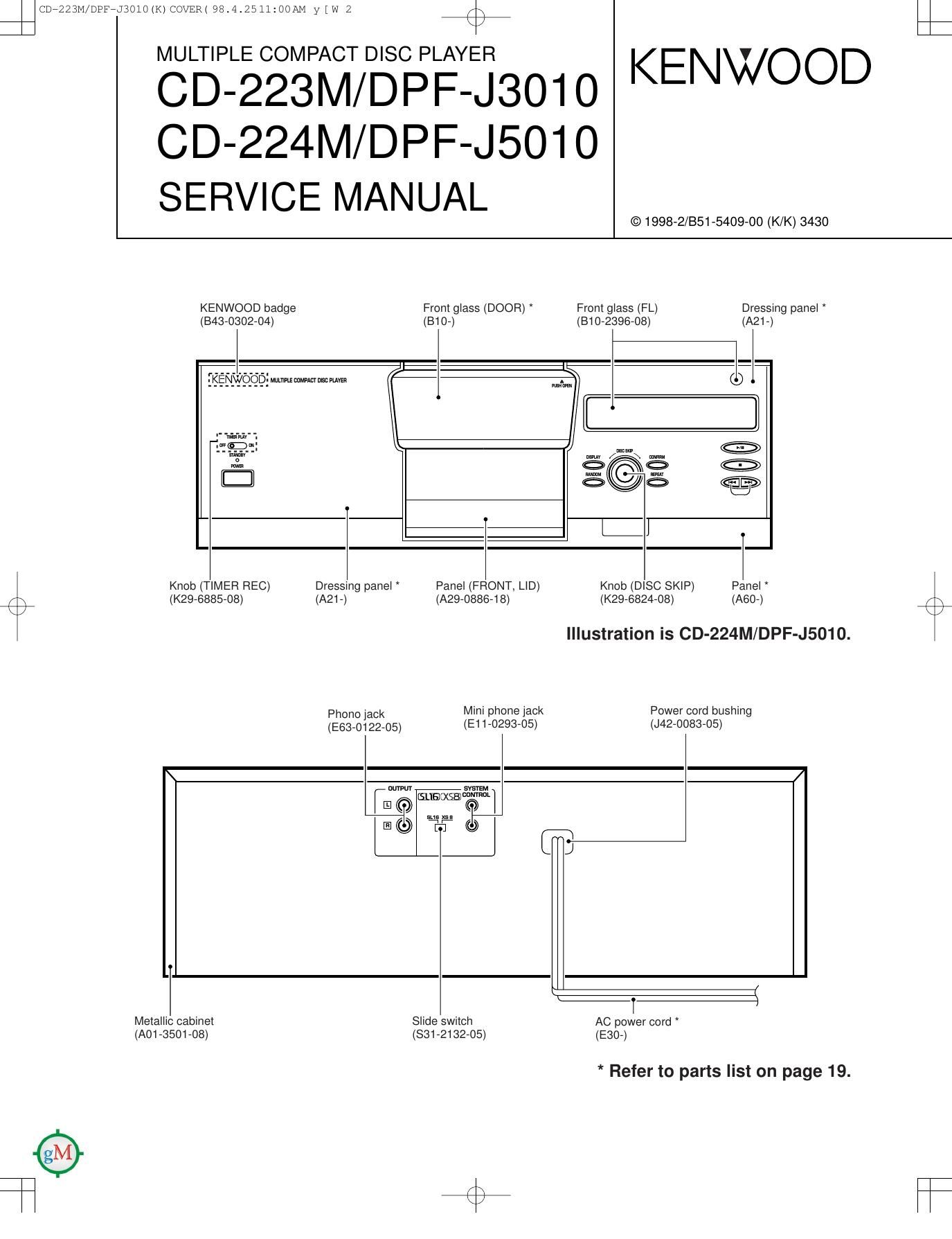 Kenwood CD 223 M Service Manual
