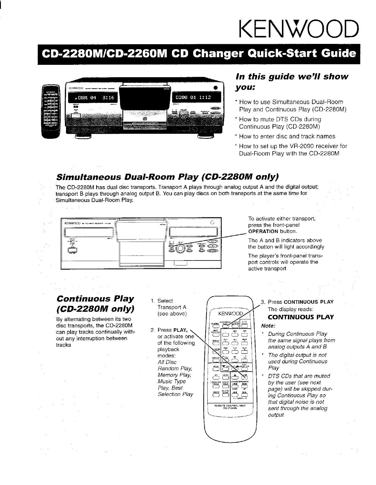 Kenwood CD 2280 M Owners Manual 2