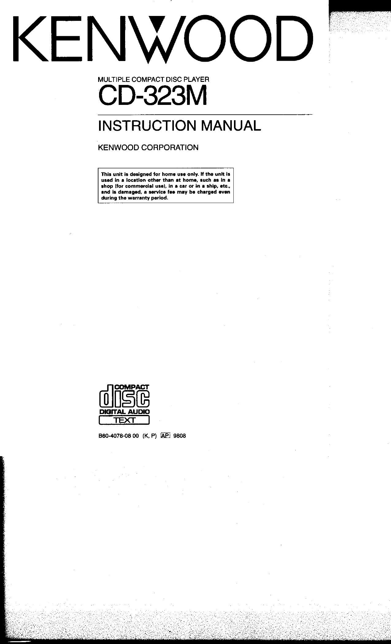 Kenwood CD 232 M Owners Manual