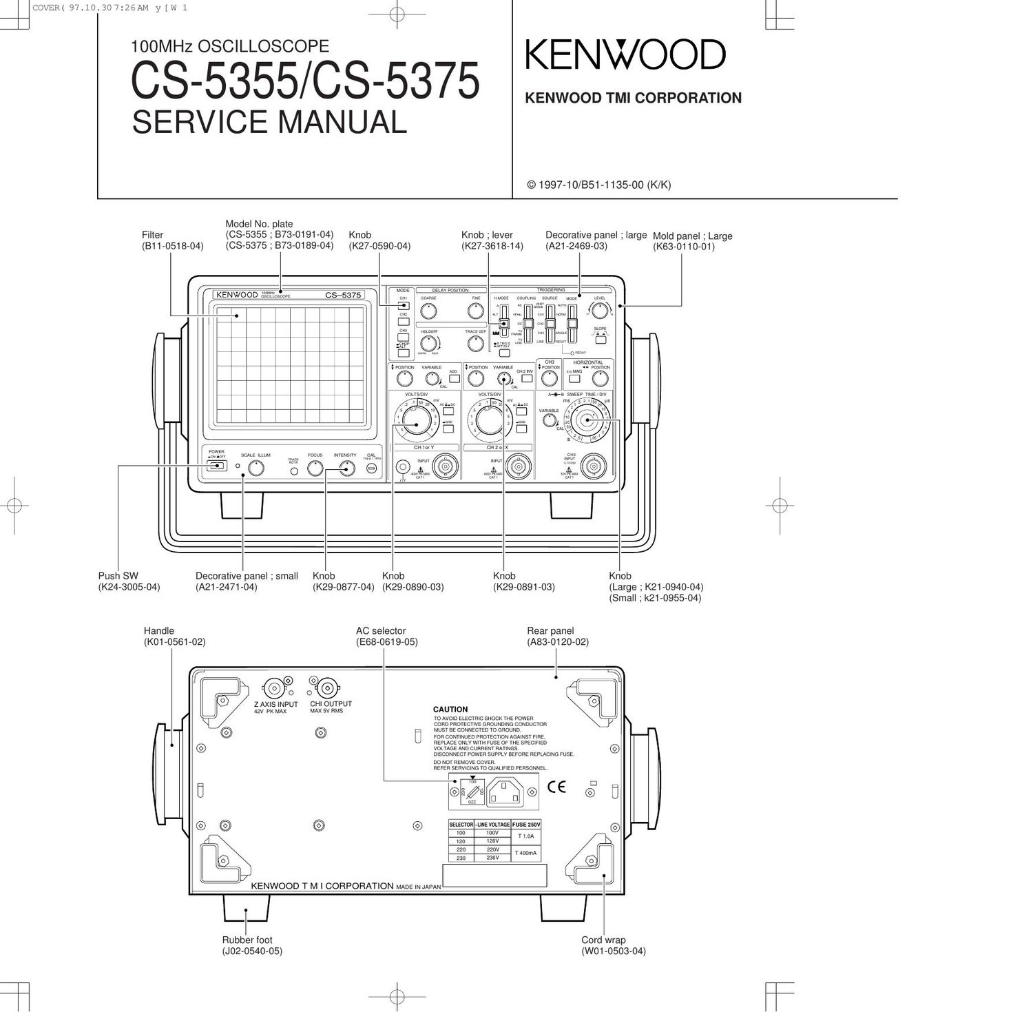 Kenwood CS 5355 HU Service Manual