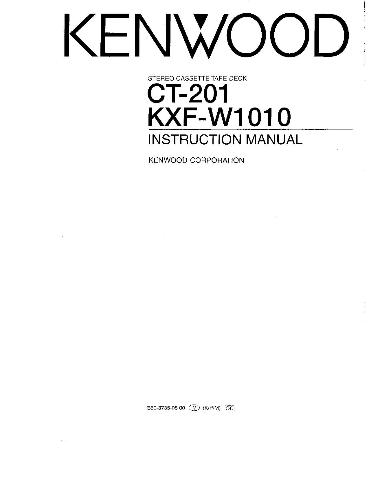 Kenwood CT 201 Owners Manual