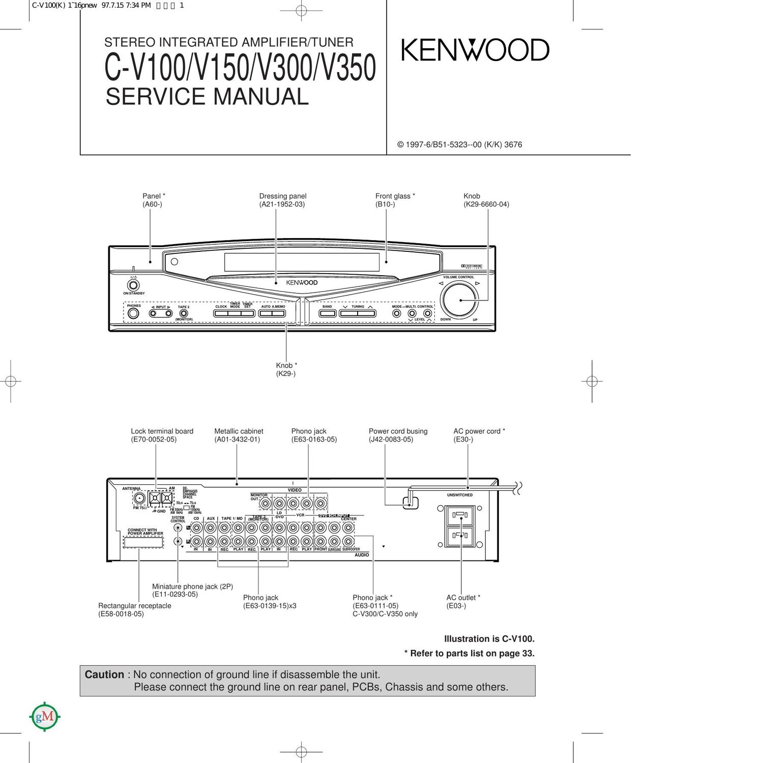 Kenwood CV 150 HU Service Manual