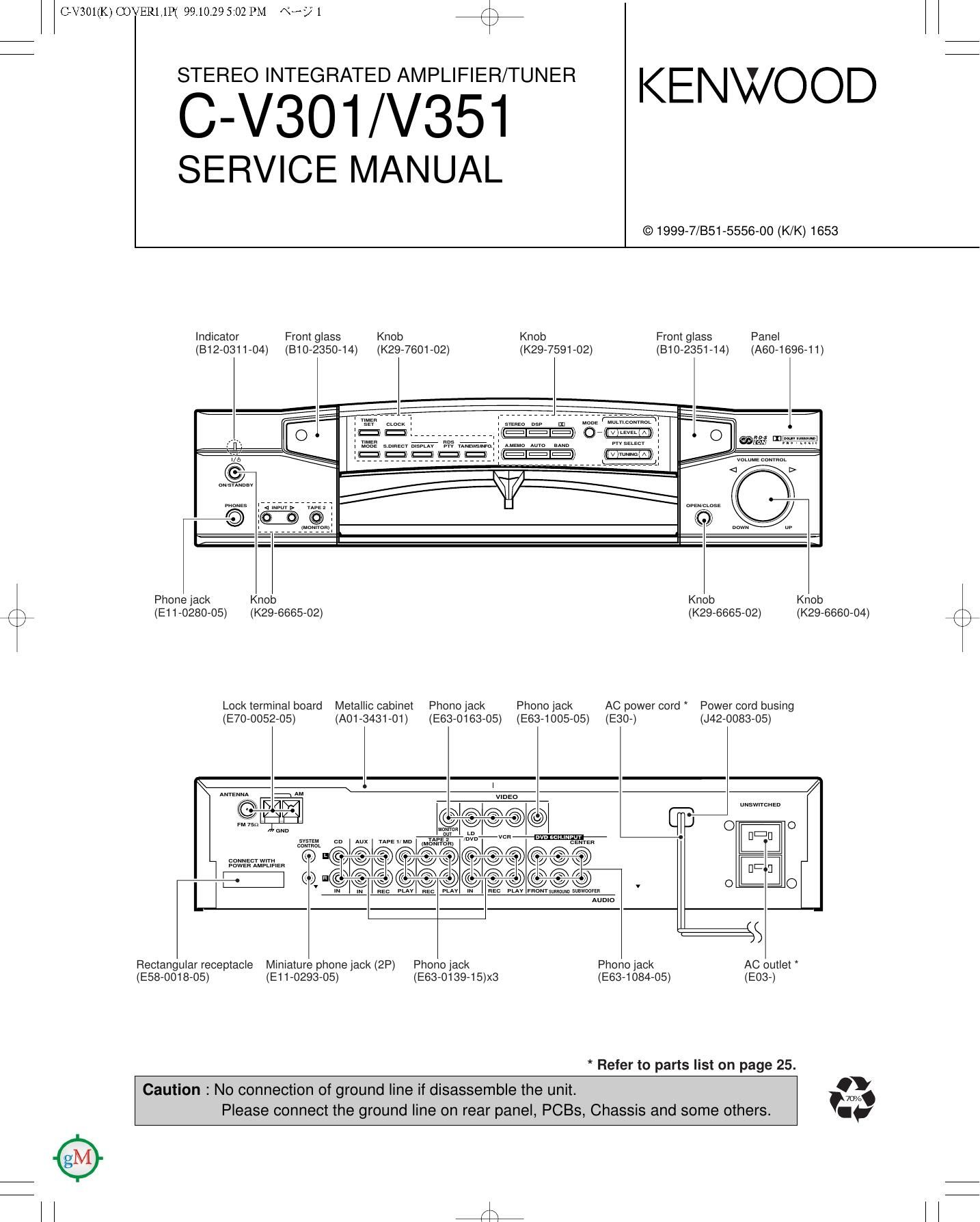 Kenwood CV 301 HU Service Manual