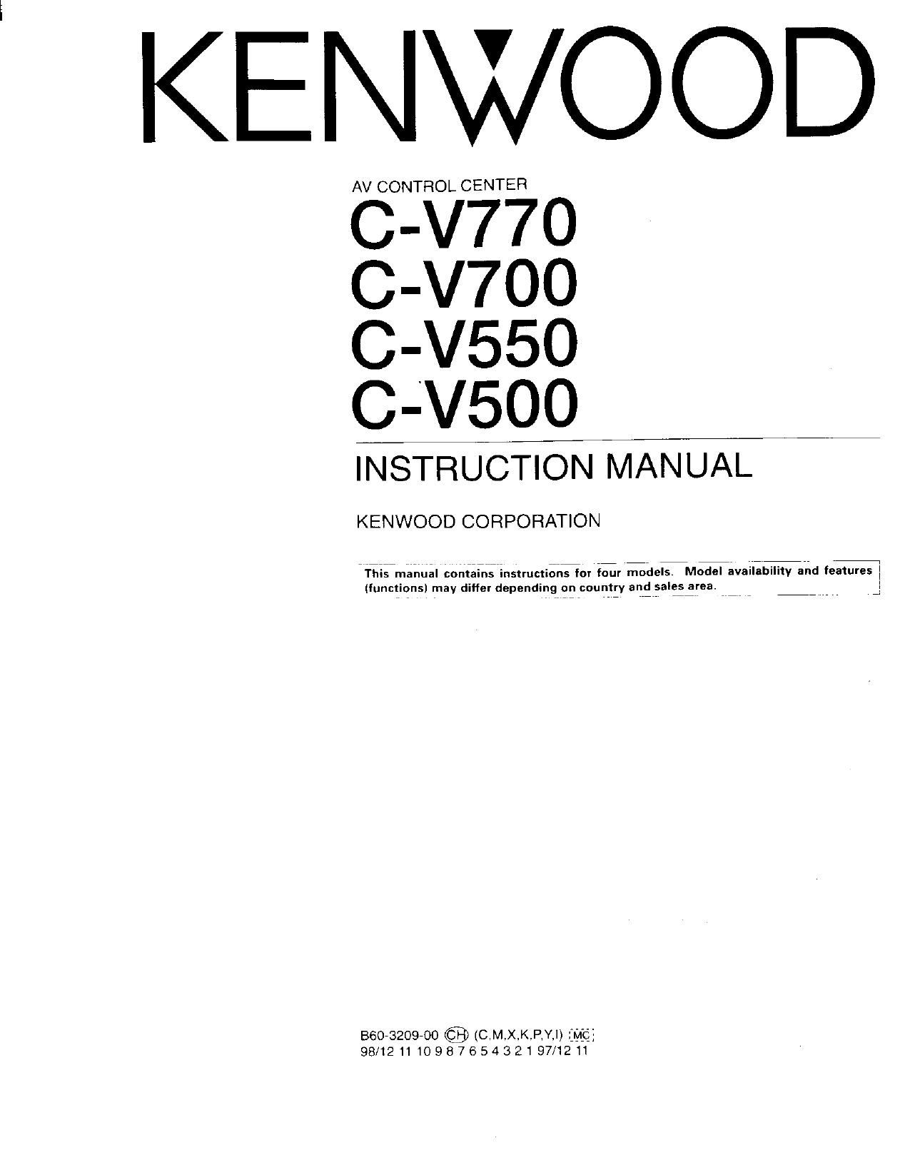 Kenwood CV 770 Owners Manual
