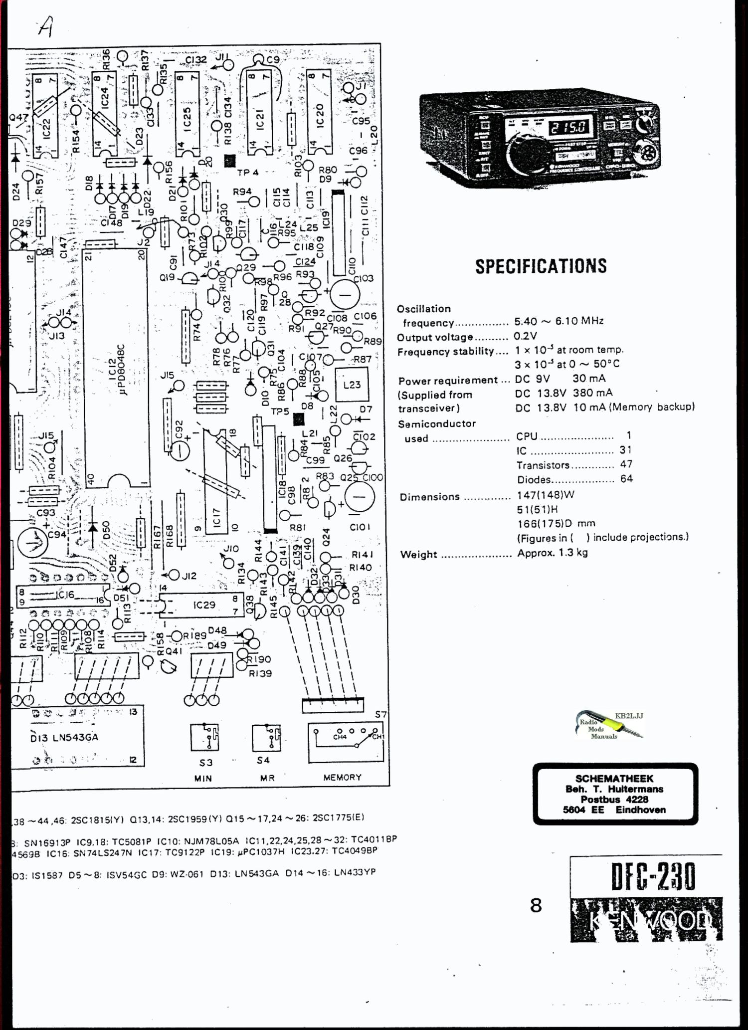 Kenwood DFC 230 Schematic