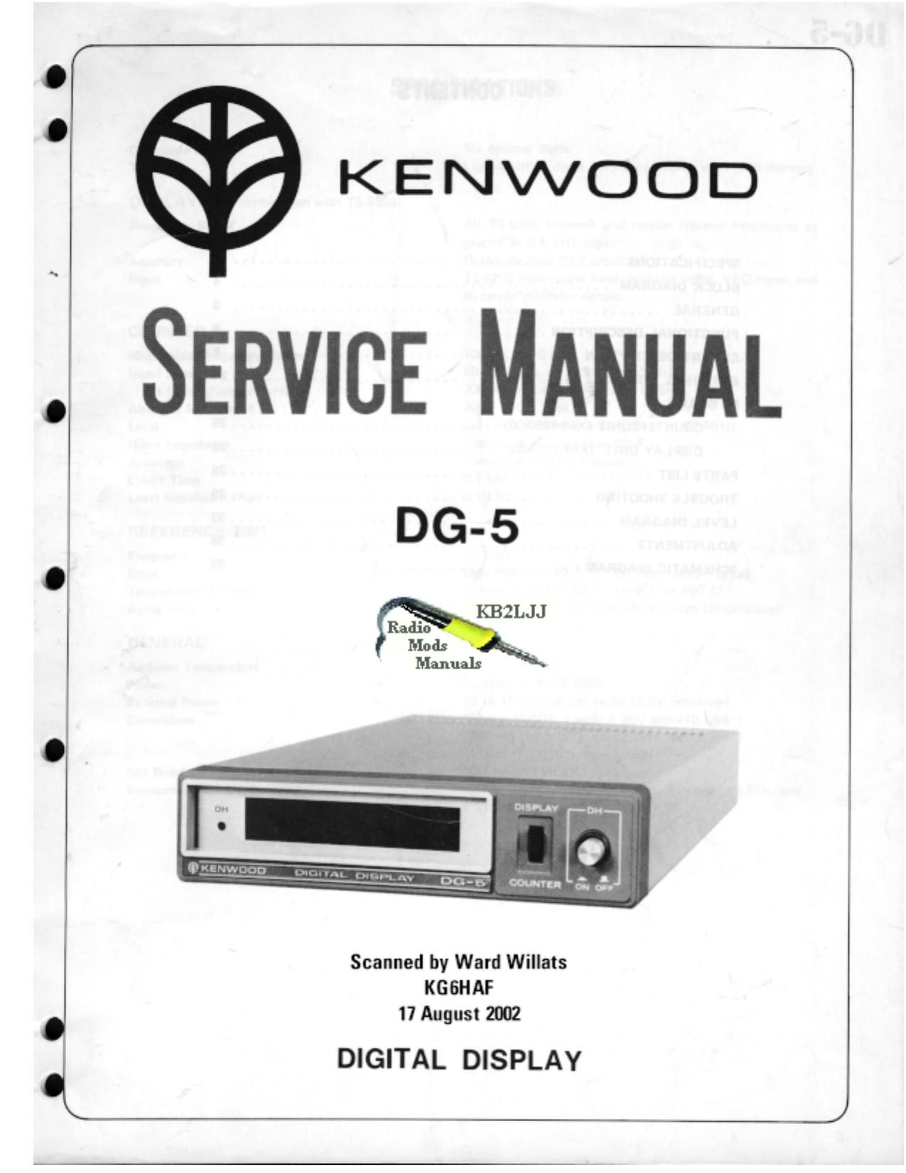 Kenwood DG 5 Service Manual