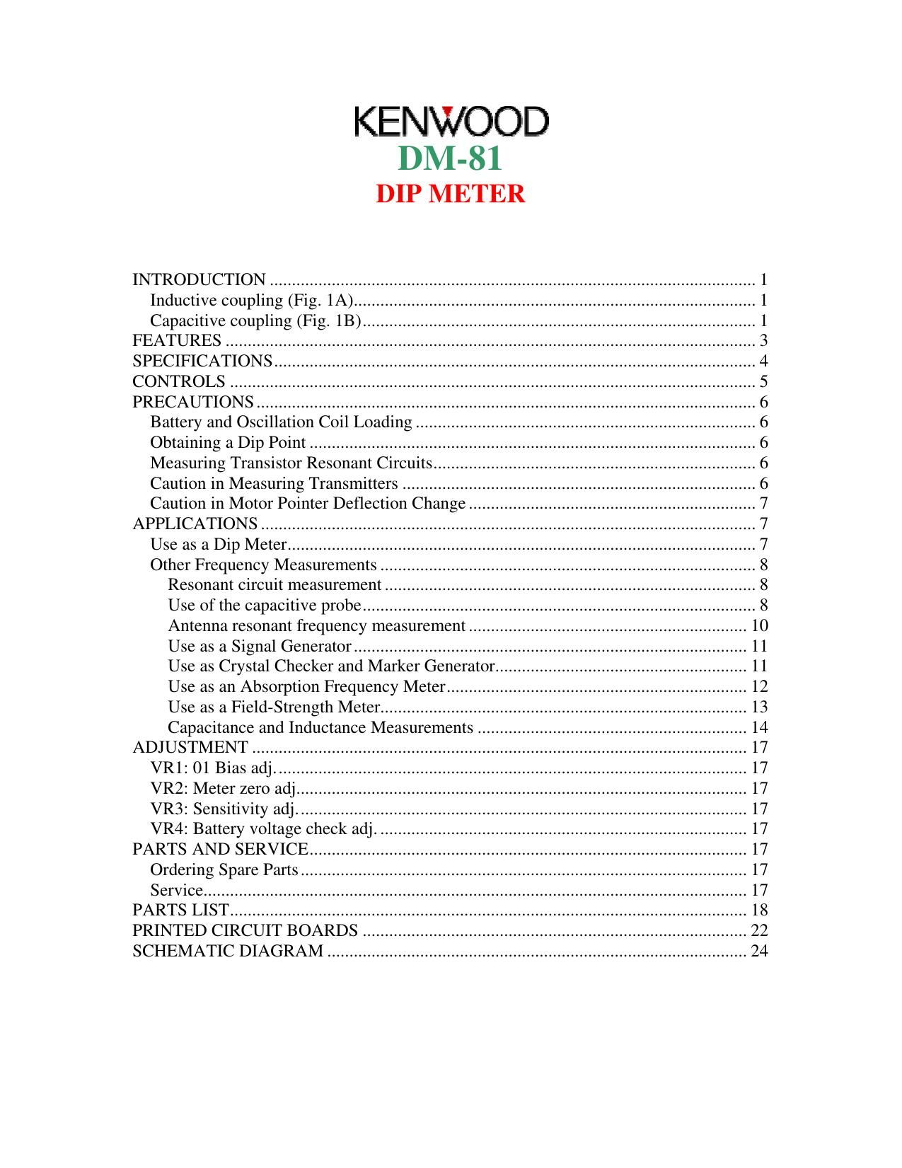 Kenwood DM 81 Service Manual