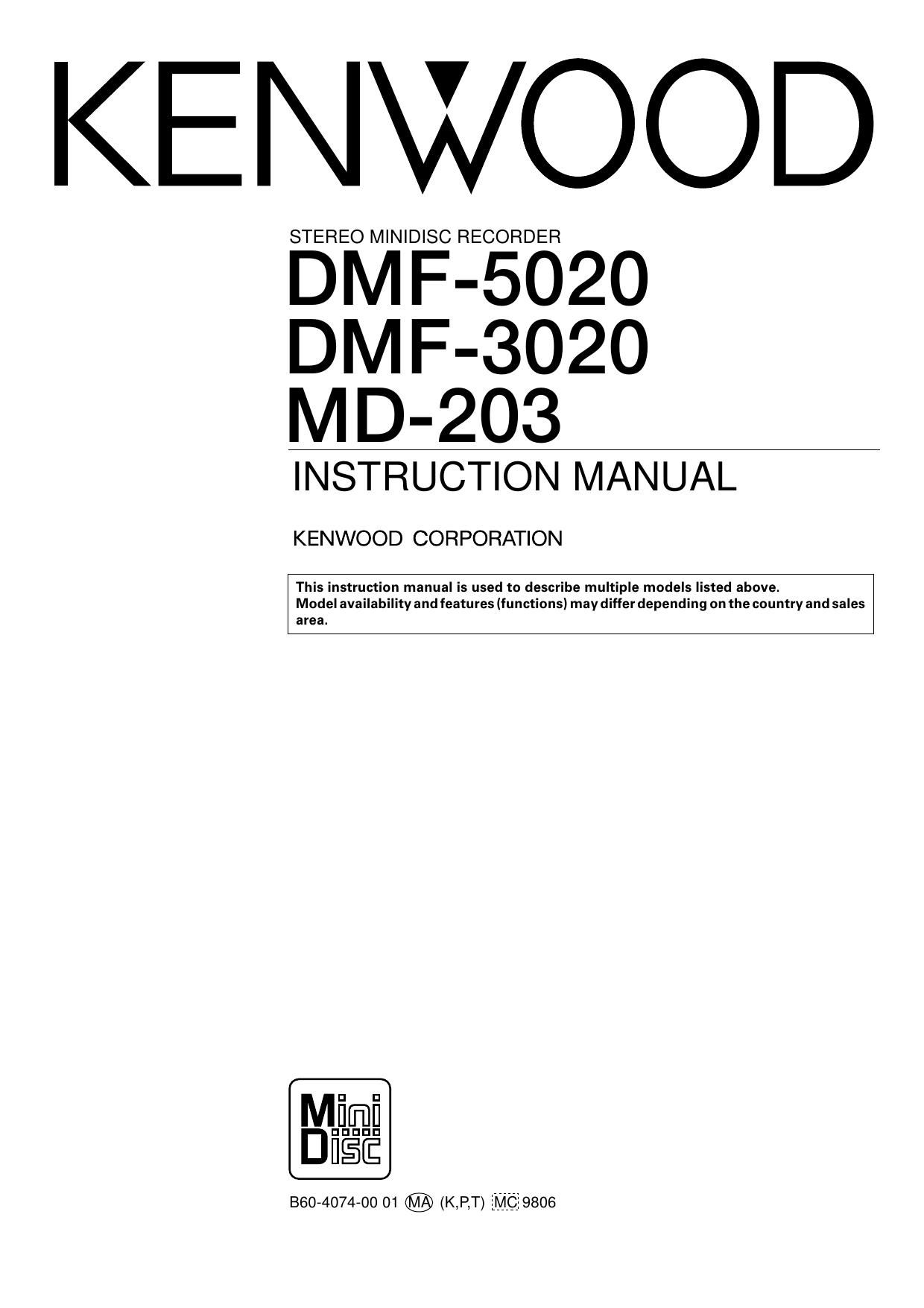 Kenwood DMF 3020 Owners Manual