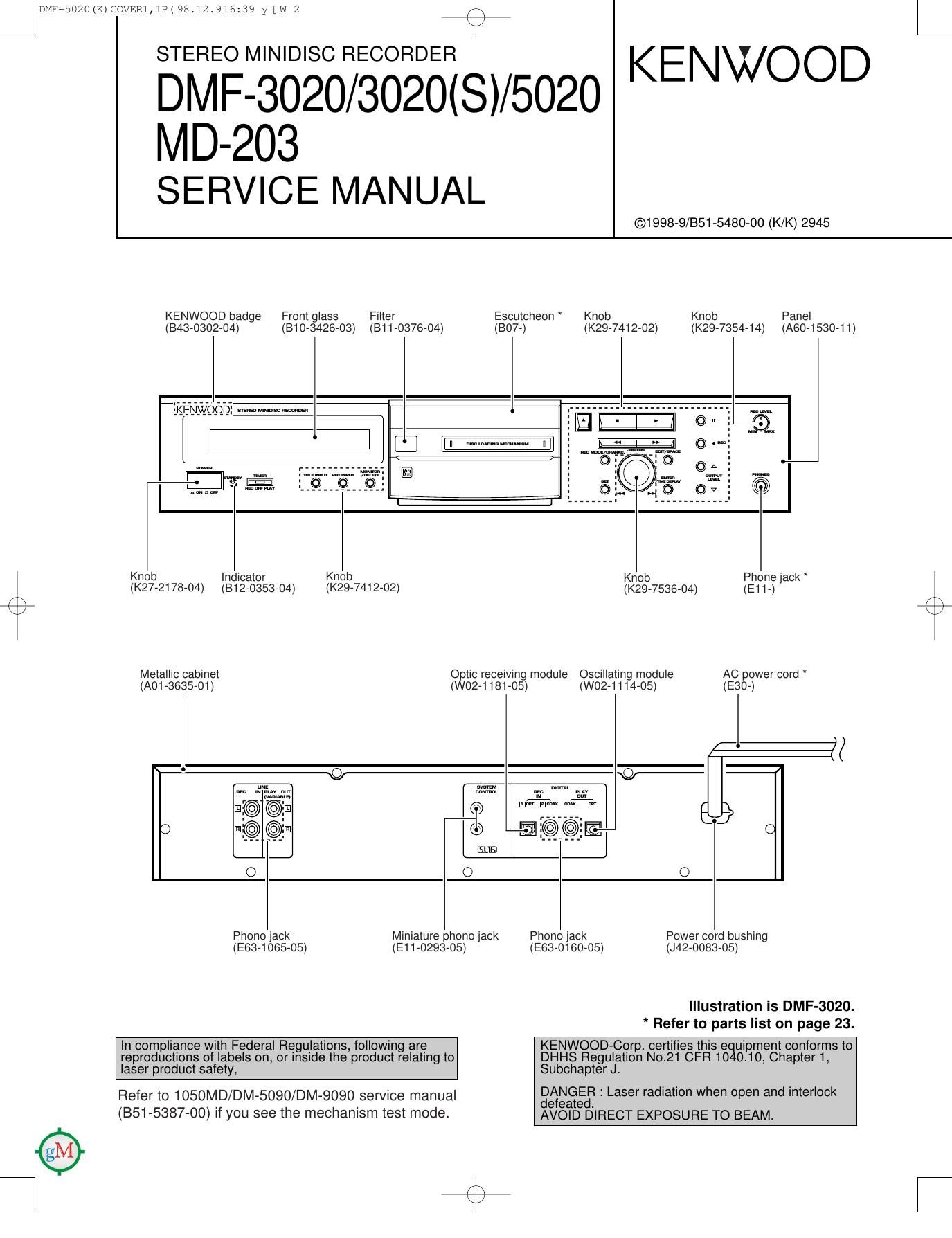 Kenwood DMF 3020 Service Manual