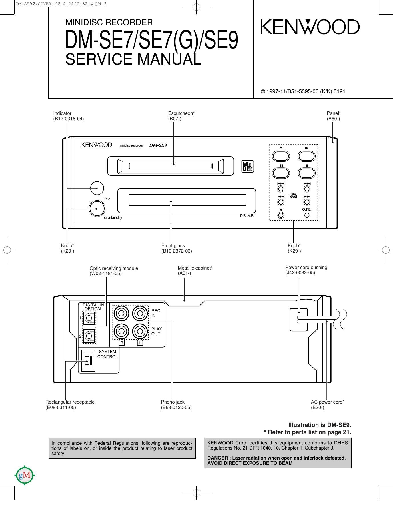 Kenwood DMSE 7 G Service Manual