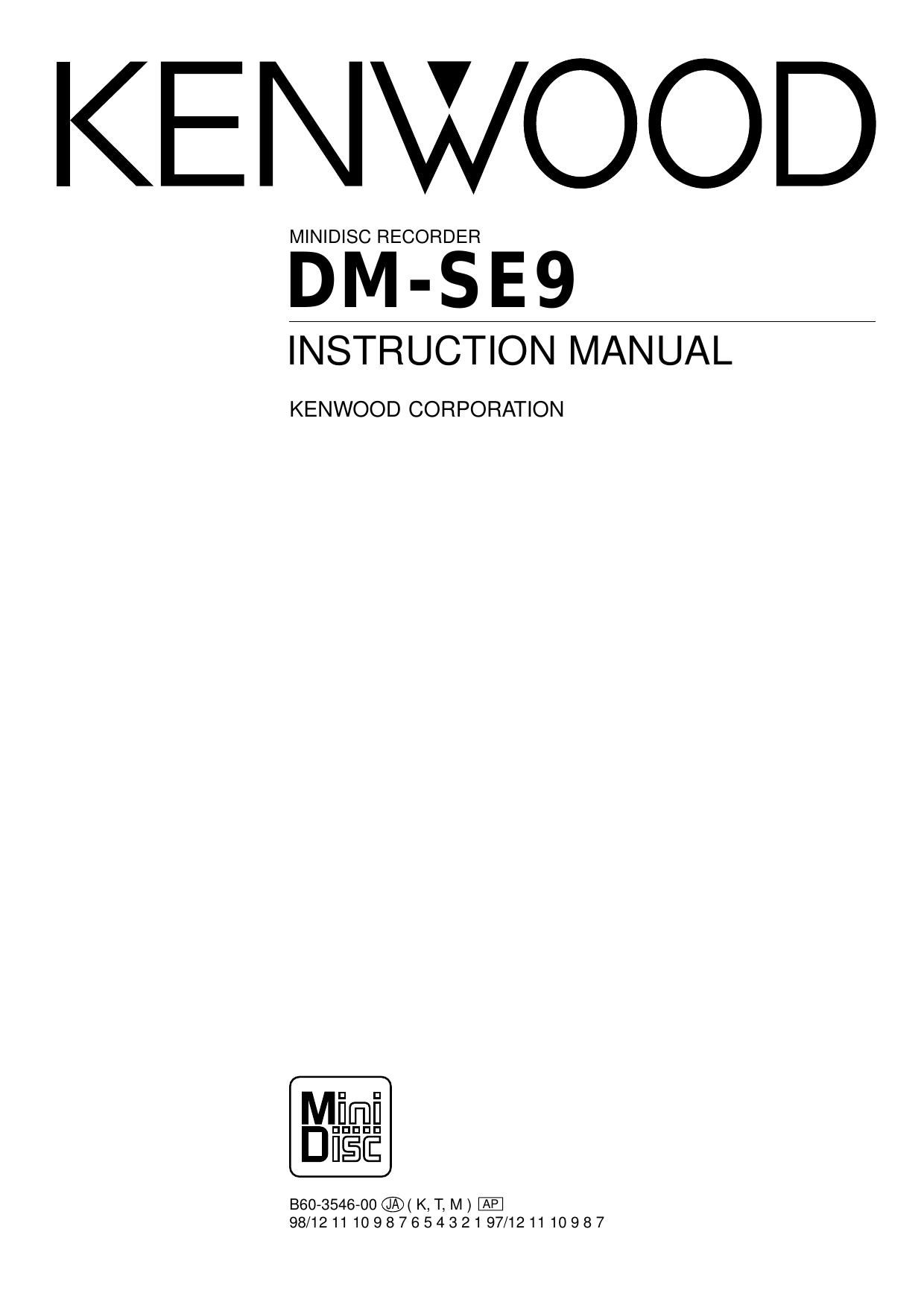 Kenwood DMSE 9 Owners Manual