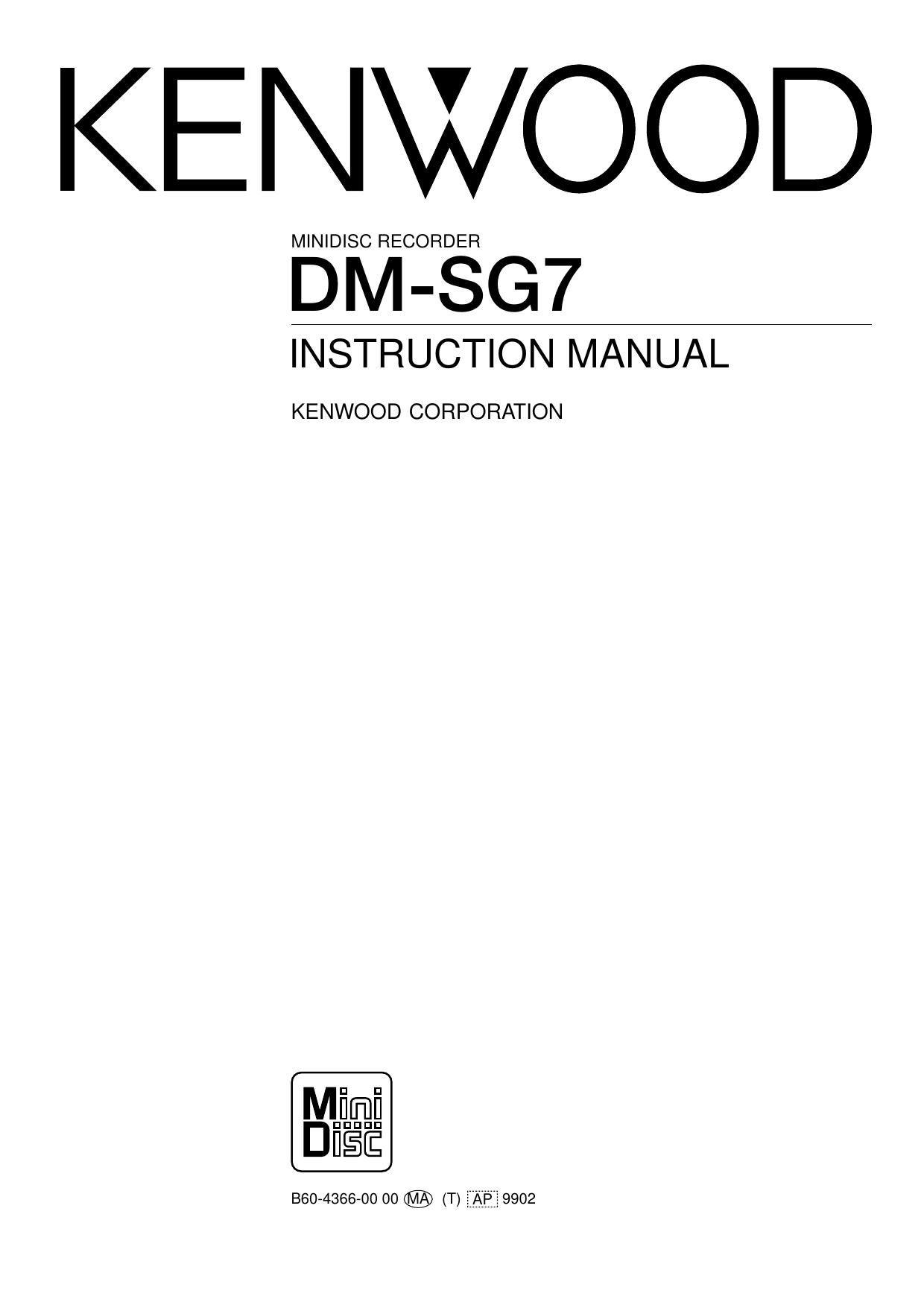 Kenwood DMSG 7 Owners Manual