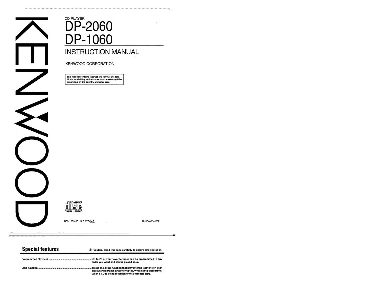 Kenwood DP 1060 Owners Manual