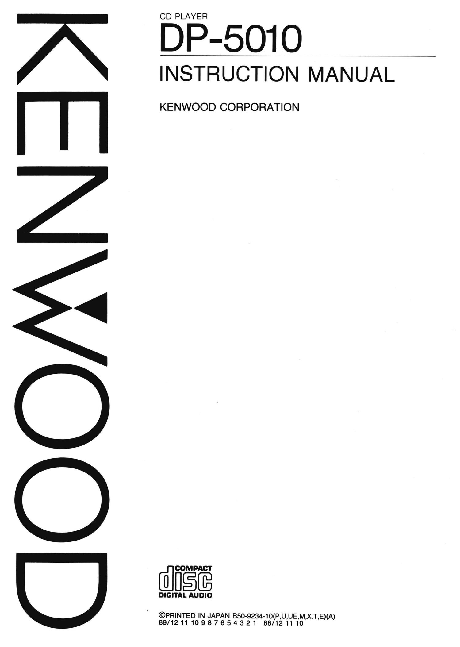 Kenwood DP 5010 Owners Manual