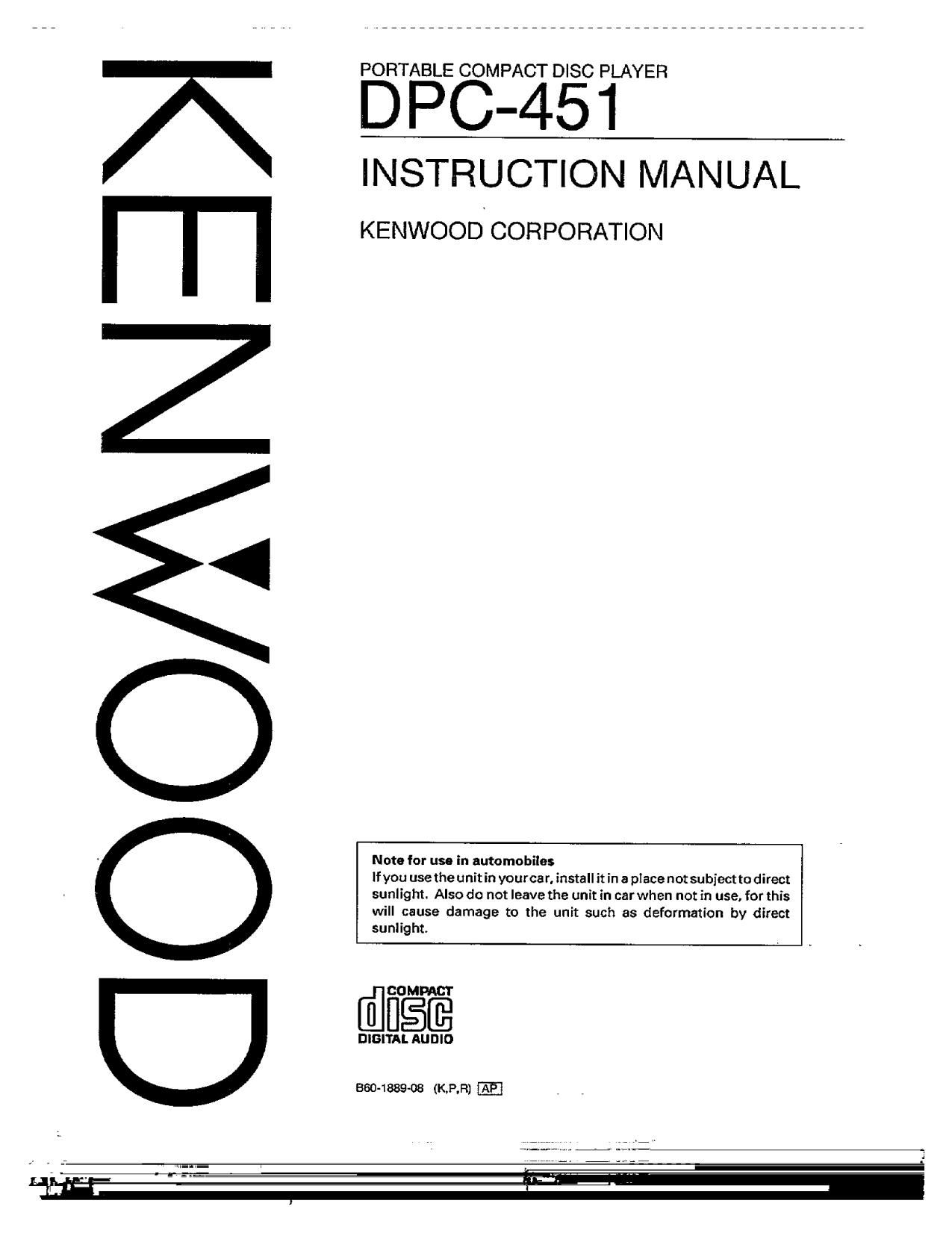 Kenwood DPC 451 Owners Manual