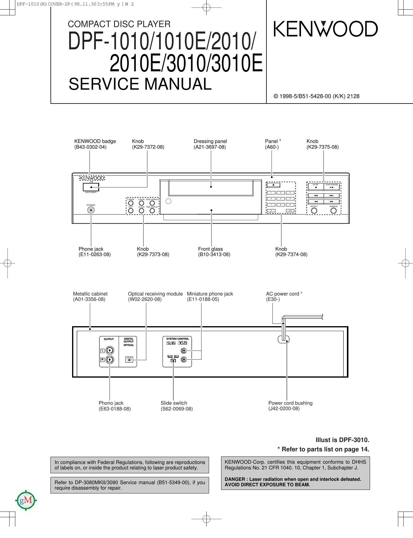 Kenwood DPF 3010 E Service Manual
