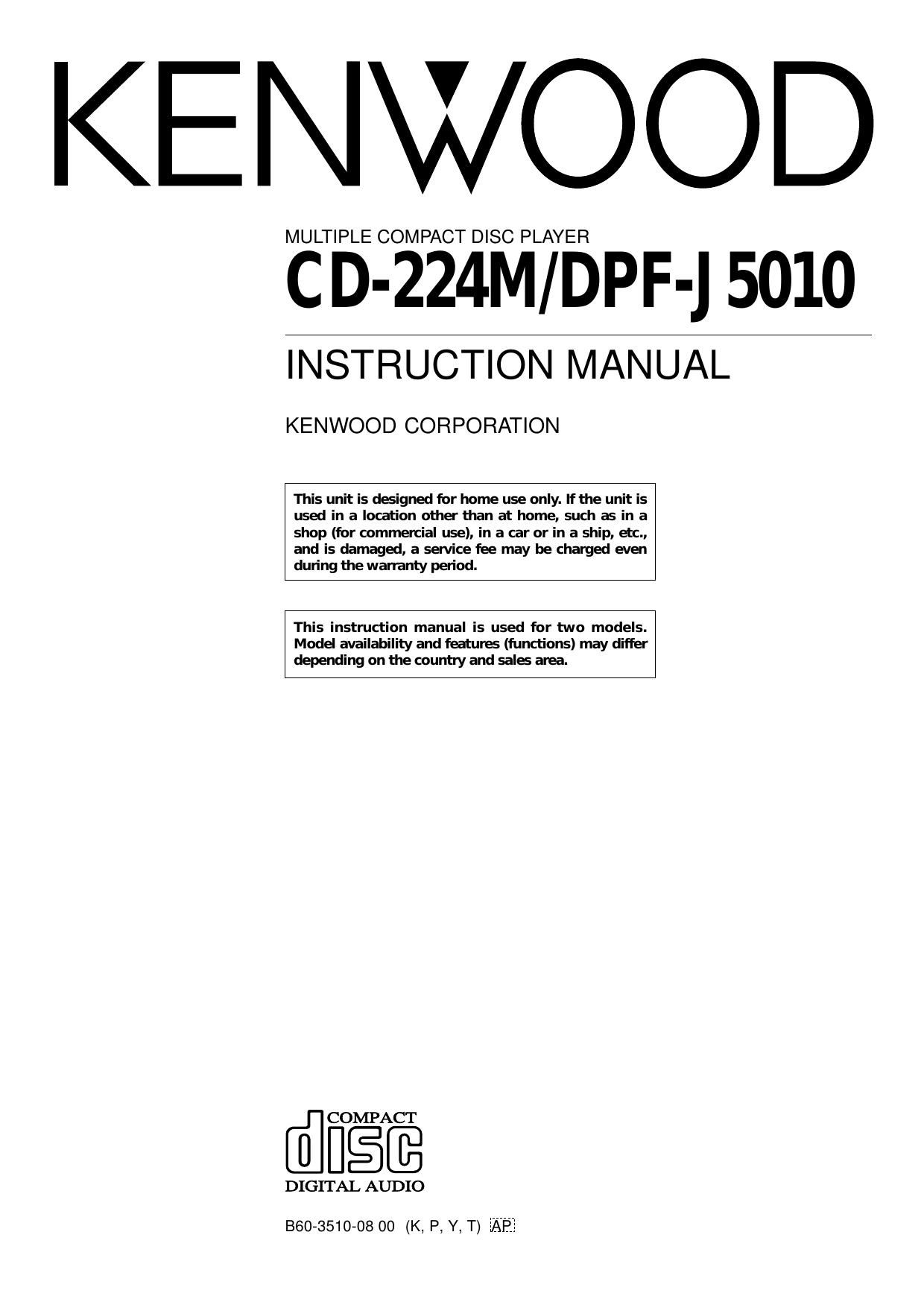 Kenwood DPFJ 5010 Owners Manual